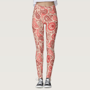 Legging Padrão bonito de Paisley Cor-de-Rosa do Ornamentad