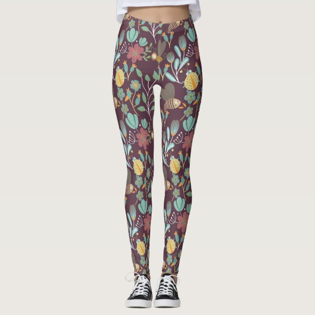 Legging Padrão bonito de Primavera (Frente)