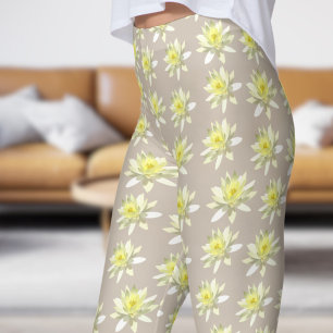 Legging Padrão bonito de Sangue Pálido e Branco