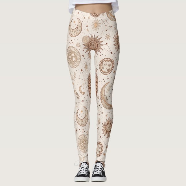 Legging Padrão Botânico Celestial (2) (Frente)