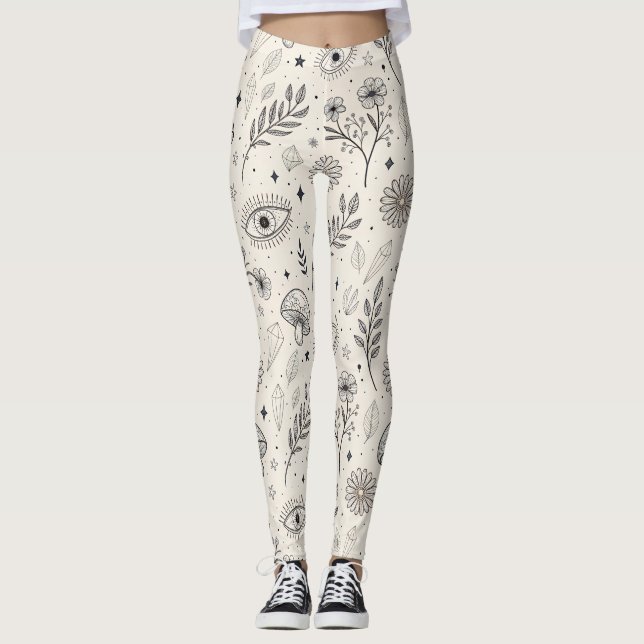 Legging Padrão Botânico Celestial (3) (Frente)