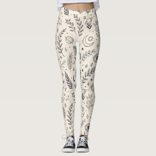 Legging Padrão Botânico Celestial (5)