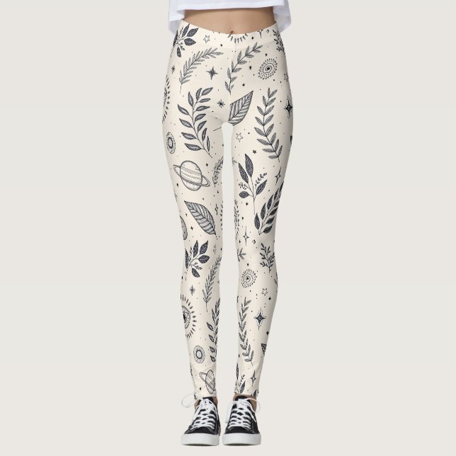 Legging Padrão Botânico Celestial (6) (Frente)