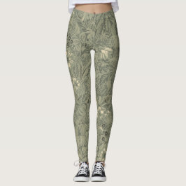 Legging Padrão Botânico Russo Decorativo Vintage