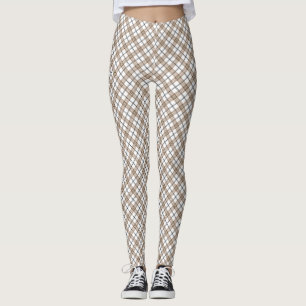 Legging Padrão branco bege preto da diagonal da luz
