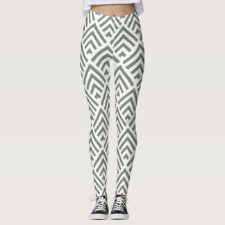 Legging Padrão branco clássico moderno de cinzas geométric
