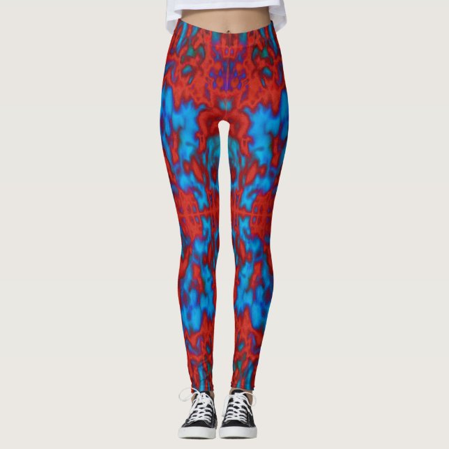 Legging Padrão caleidoscópico psicodélico (Frente)