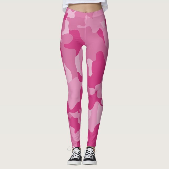 Legging Padrão Camuflado Rosa (Frente)
