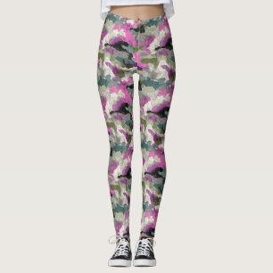 Legging Padrão Camuflado Rosa Ousado