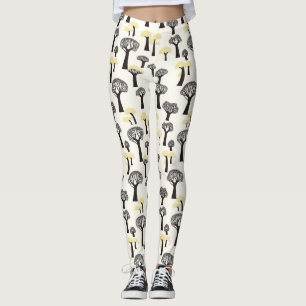Legging Padrão Caprichoso da Árvore Baobá