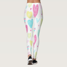 Legging Padrão Cardíaco Colorido