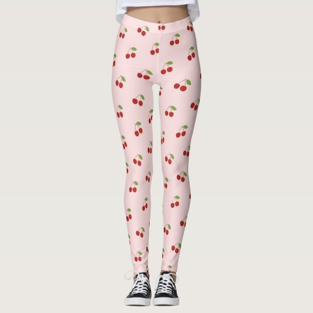 Legging Padrão Cereja Coquette  (Frente)