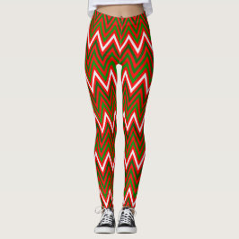 Legging Padrão Chevron de Natal