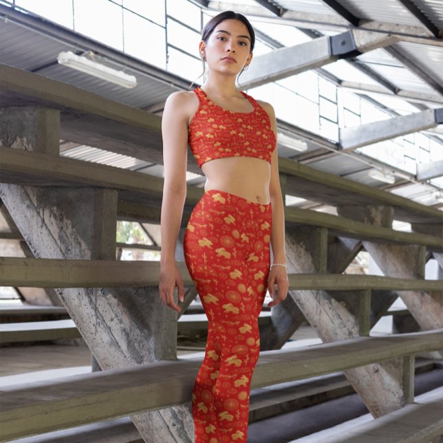 Legging Padrão Chinês Tradicional de Sinais Digitais de Ra (Criador carregado)