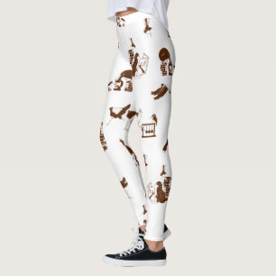 Legging Padrão científico das aves NZ engraçado