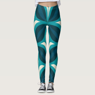 Legging Padrão circular verde abstrato