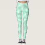 Legging Padrão Classic Mint Pepita Houndstooth<br><div class="desc">Evergreen elegante e clássico padrão de tecido,  com padrão pepita/houndstooth na mistura de hortelã e cor branca. Leggings de padrão castanho-roxo Pepita</div>