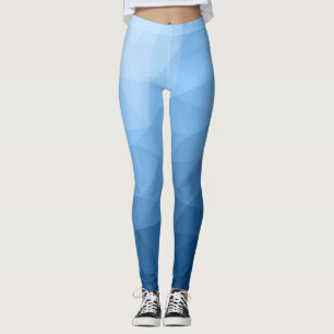 Legging Padrão clássico azul geométrico de malha