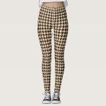 Legging Padrão Clássico de Ivory Pepita Houndstooth<br><div class="desc">Evergreen elegante e clássico padrão de tecido,  apresentando padrão pepita / houndstooth em combinação de cor marrom e marfim. Leggings de padrão castanho-roxo Pepita</div>