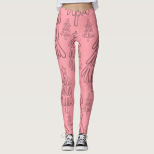 Legging Padrão clássico de Natal de Natal de Vintage (3)