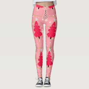 Legging Padrão clássico de Natal de Natal de Vintage (4)