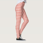 Legging Padrão Clássico de Verificação de Laranja e Búfalo<br><div class="desc">O padrão de verificação de laranja e búfalo branco clássico é feito de laranja avermelhada, laranja claro e quadrados brancos em uma xadrez marcada em negrito. Excelente para o Halloween e outono. O fundo branco é transparente, então você pode alterá-lo se quiser. Basta clicar no botão "Personalizar mais", selecionar uma...</div>