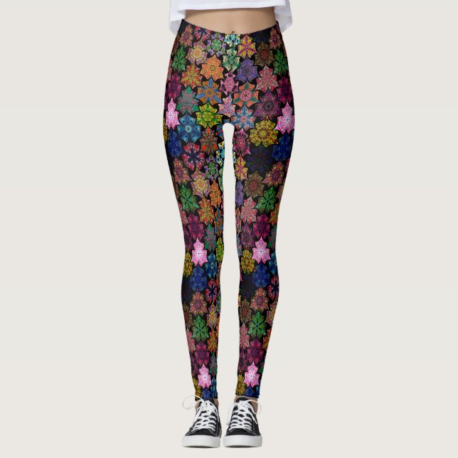 Legging Padrão Colorida Boho Mandala (Frente)