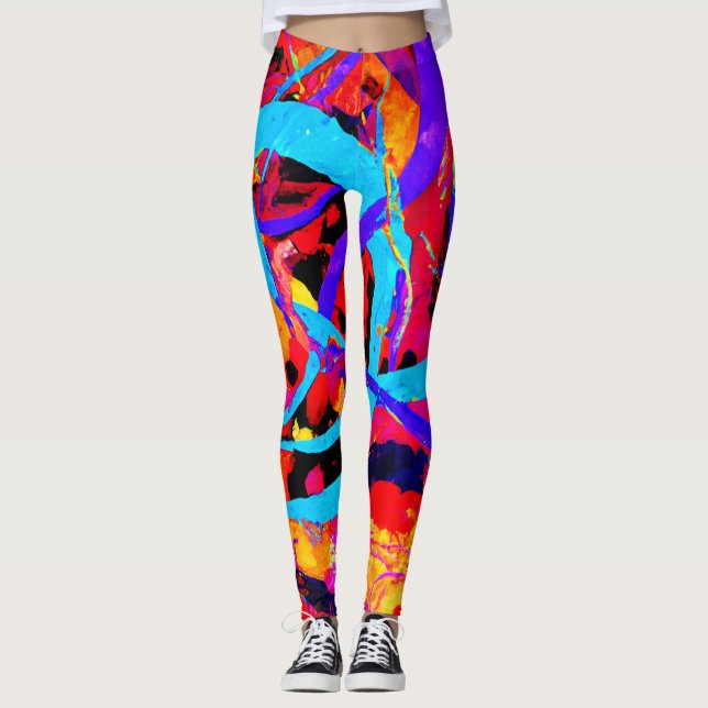 Legging Padrão Colorido Alegre Jogo (Frente)