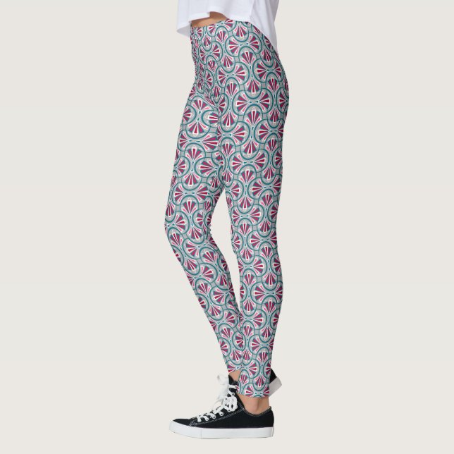 Legging Padrão colorido art déco. (Esquerda)
