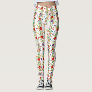 Legging Padrão Colorido das Flores de Água- 67488