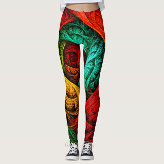 Legging Padrão Colorido de Arte Moderna Abstrato artística