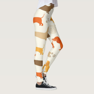 Legging Padrão colorido de cães dachshund