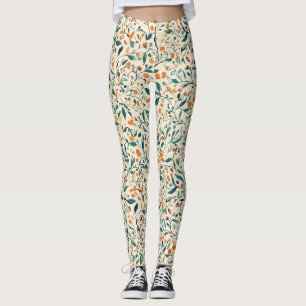 Legging Padrão Colorido De Folha De Paisley Inspirado Na V