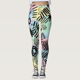 Legging Padrão Colorido de Grafite Urbano (9)