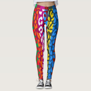 Legging Padrão Colorido de Pele-Leopardo #12