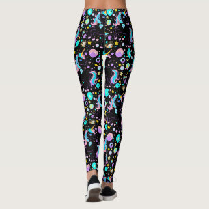 Legging padrão colorido do balão arco-íris Unicorn para el