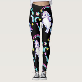 Legging padrão colorido do balão arco-íris Unicorn para el
