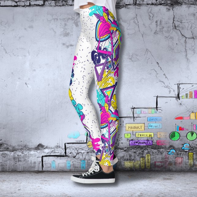 Legging padrão colorido do grafite | ioga desportiva ativa (Criador carregado)