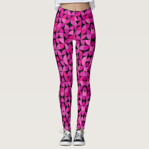 Legging Padrão Colorido, Rosa, Rosa, Padrão Floral