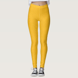 Legging Padrão contínuo de bolinhas amarelo-laranja