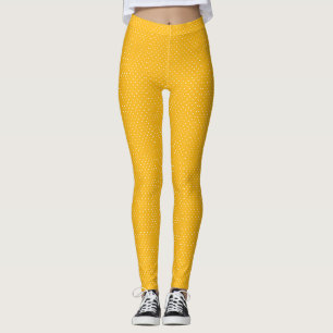 Legging Padrão contínuo de bolinhas amarelo-laranja