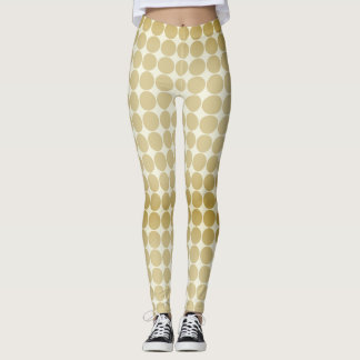 Legging Padrão contínuo de bolinhas douradas