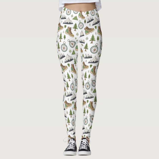 Legging Padrão contínuo de caminhada de aventura (Frente)