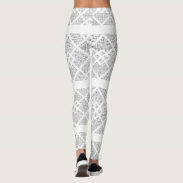 Legging Padrão contínuo de diamante preto elegante