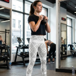 Legging Padrão contínuo de diamante preto elegante