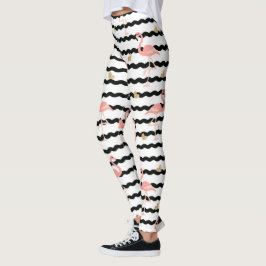 Legging Padrão contínuo de flamingo rosa fofo