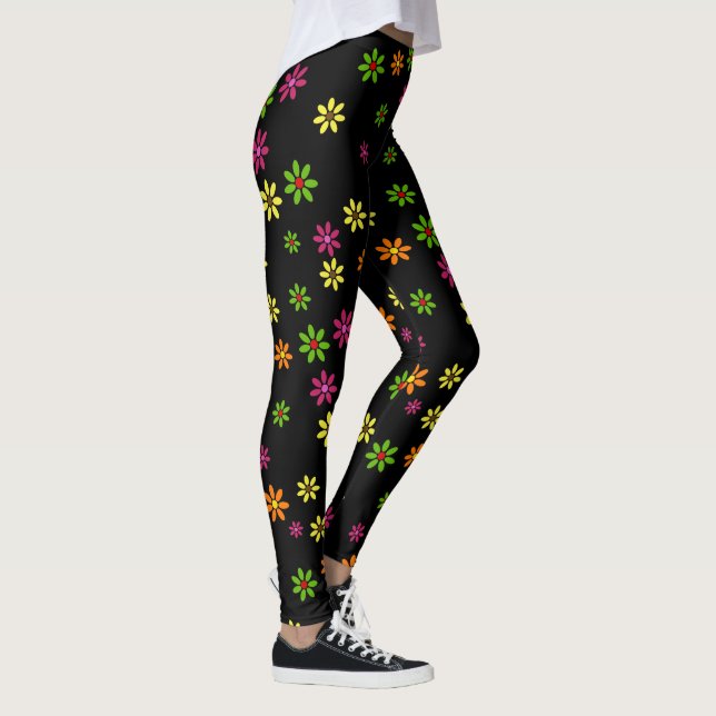 Legging Padrão contínuo de flores da Pop Art + suas ideias (Direita)