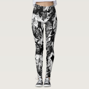 Legging Padrão contínuo de folhagem encantadora da florest