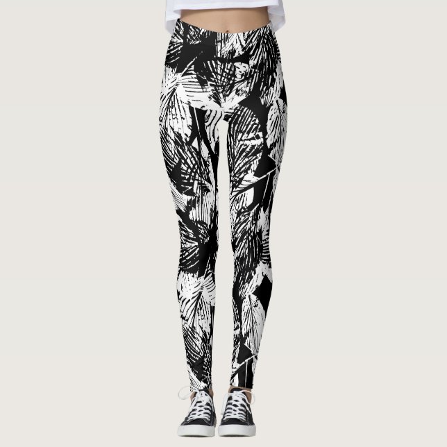 Legging Padrão contínuo de folhagem encantadora da florest (Frente)