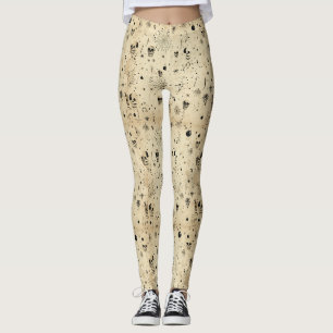 Legging Padrão contínuo de Halloween assustador vintage